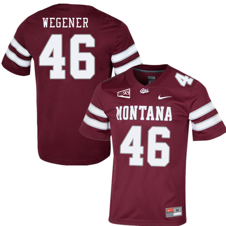 Montana Grizzlies #46 Wyatt Wegener College Football Jerseys Stitched Sale-Maroon
